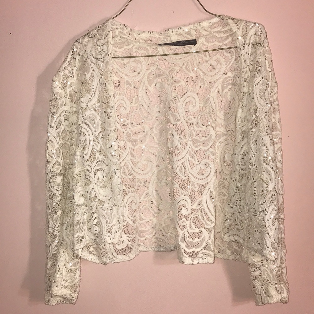 White lace shirt